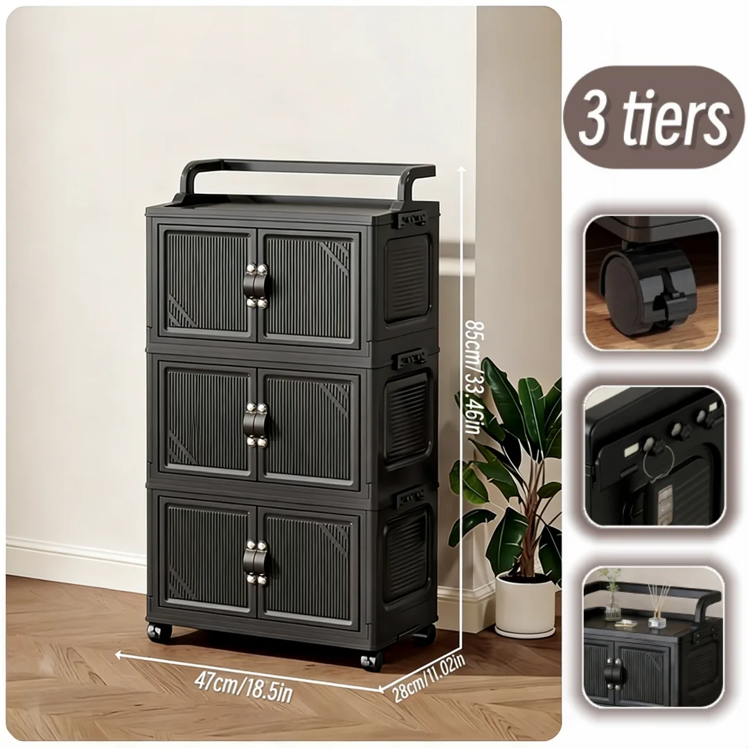 Foldable Rolling Storage Cabinet - Image 3