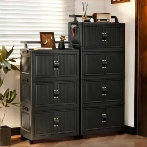 Foldable Rolling Storage Cabinet