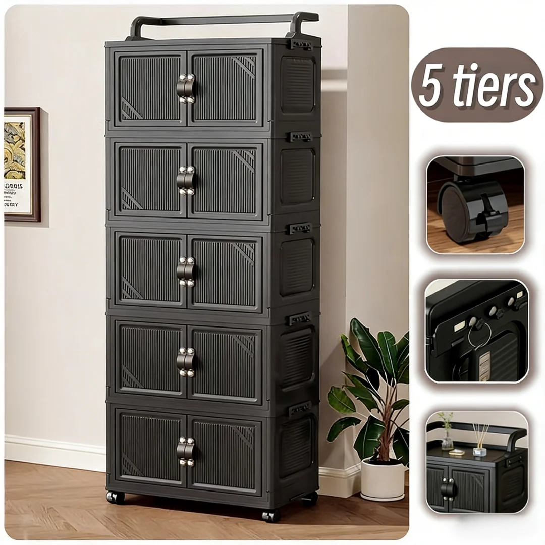 Foldable Rolling Storage Cabinet - Image 5