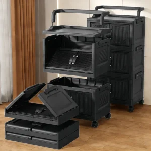 Foldable Rolling Storage Cabinet - Thumbnail Image 2