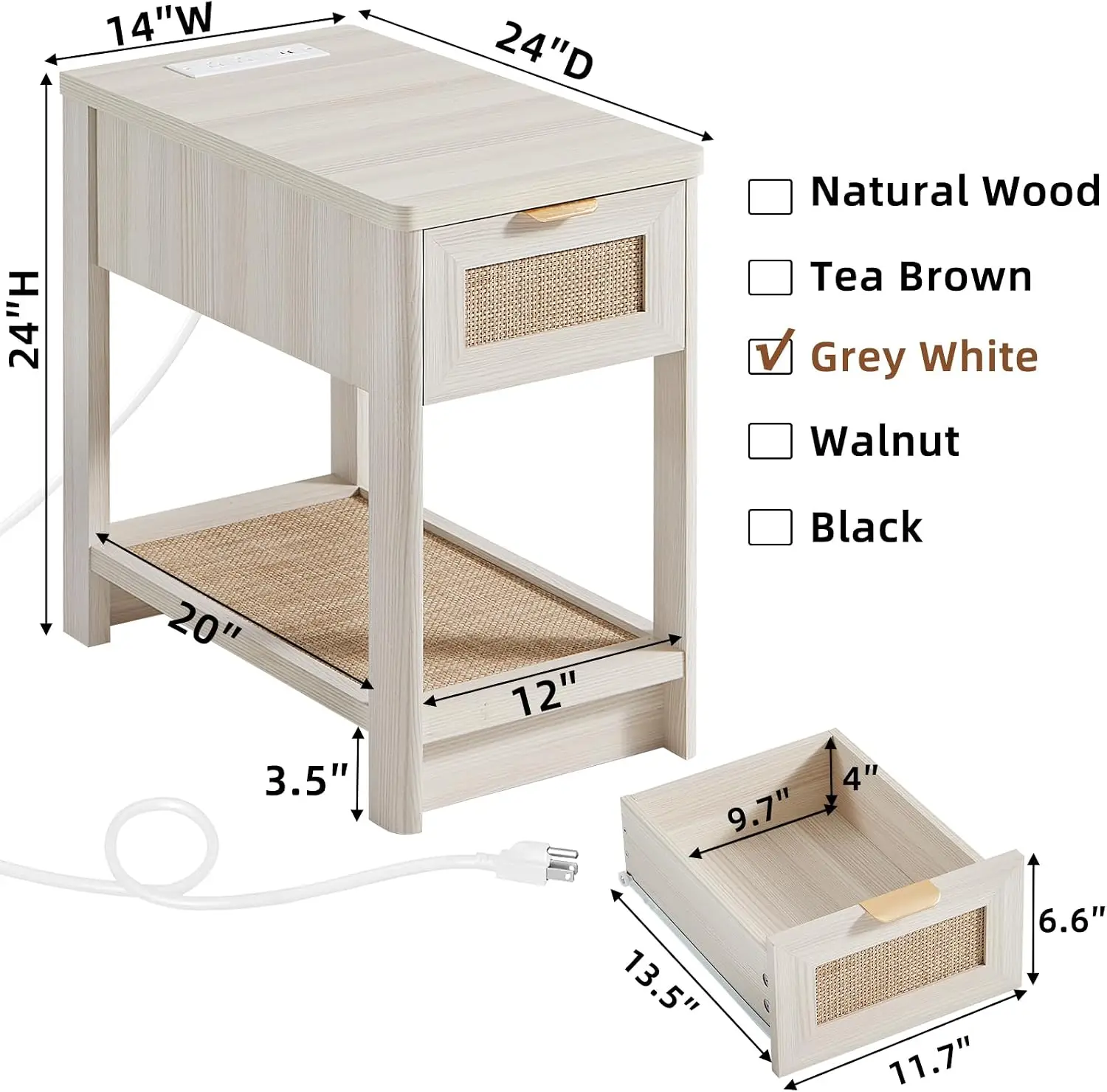 Boho Charging Nightstand Set - Image 3