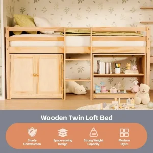 Twin Low Loft Storage Bed - Thumbnail Image 3