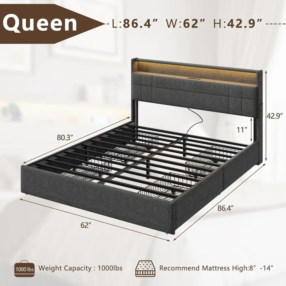 Modern Upholstered Storage Bed - Image 2