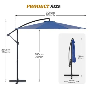 10FT Cantilever Patio Umbrella - Thumbnail Image 3