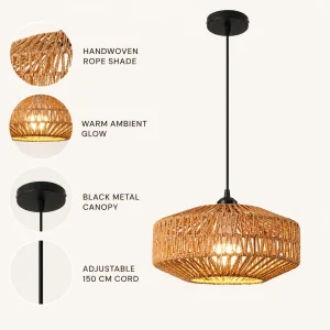 Boho Woven Pendant Light - Thumbnail Image 5