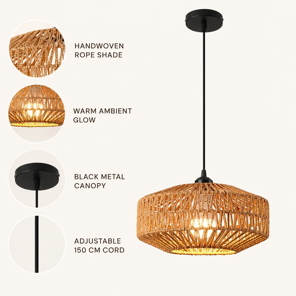 Boho Woven Pendant Light - Image 5