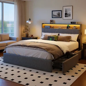 Modern Upholstered Storage Bed