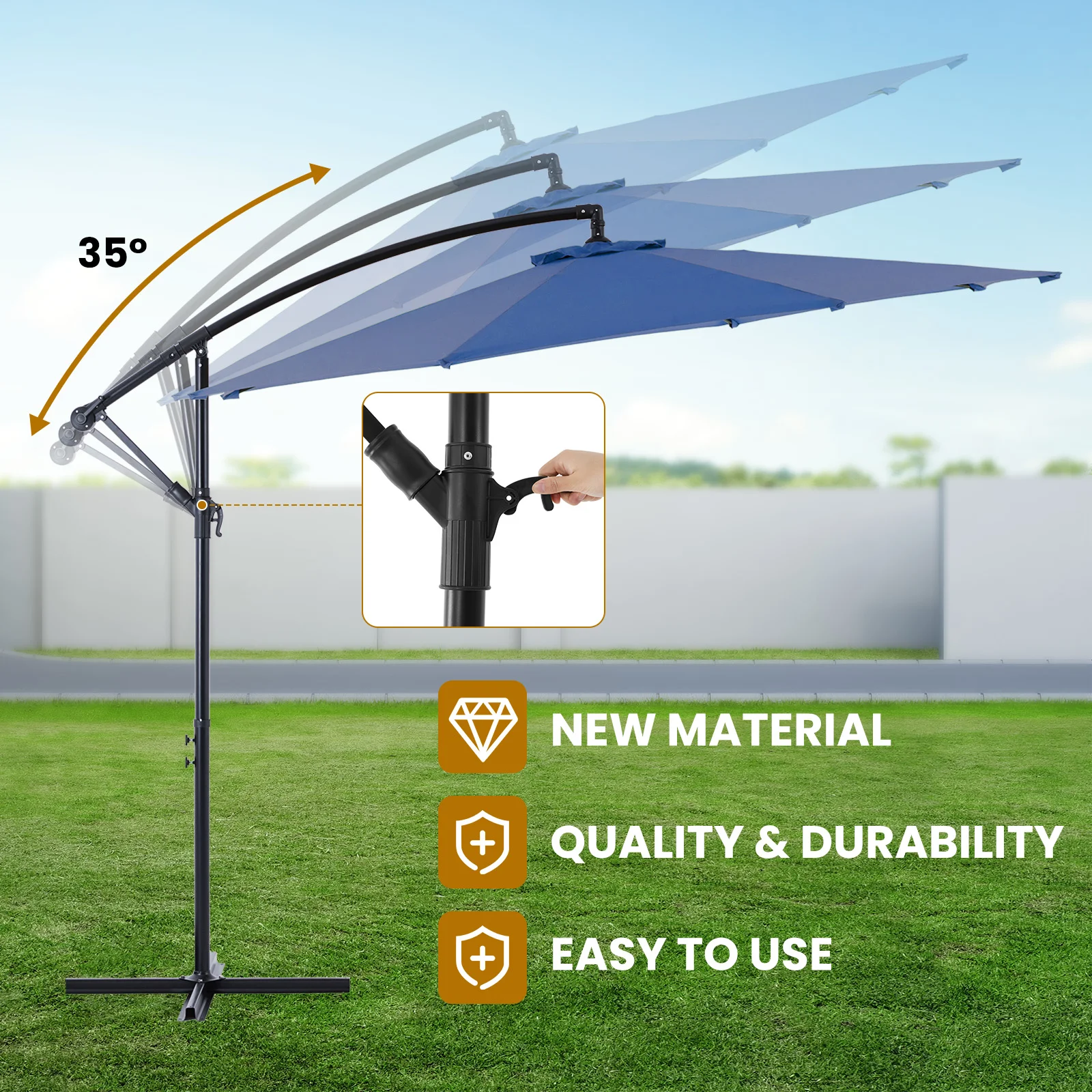10FT Cantilever Patio Umbrella - Image 4