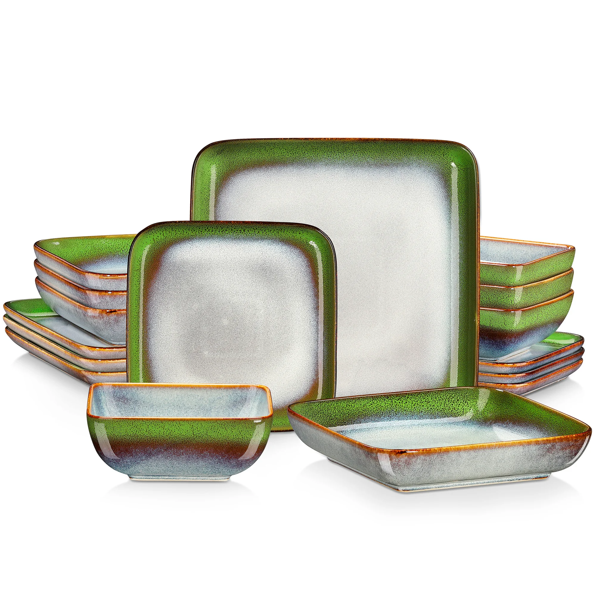 Elegant Green Square Dinnerware - Image 5