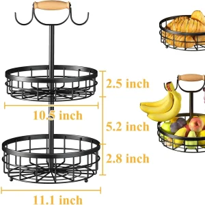 2-Tier Fruit Storage Basket - Thumbnail Image 2