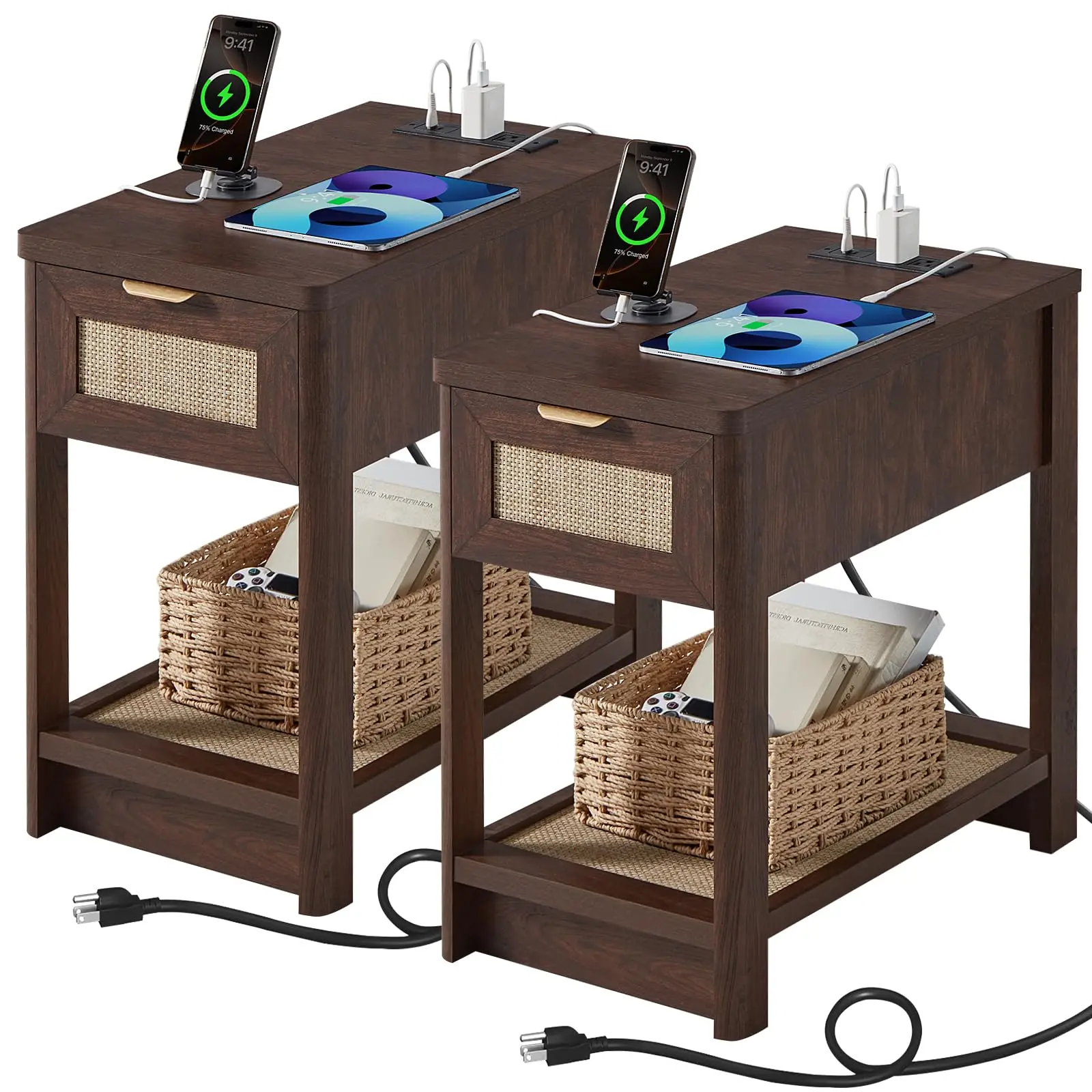 Boho Charging Nightstand Set - Image 5