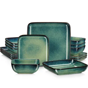 Elegant Green Square Dinnerware