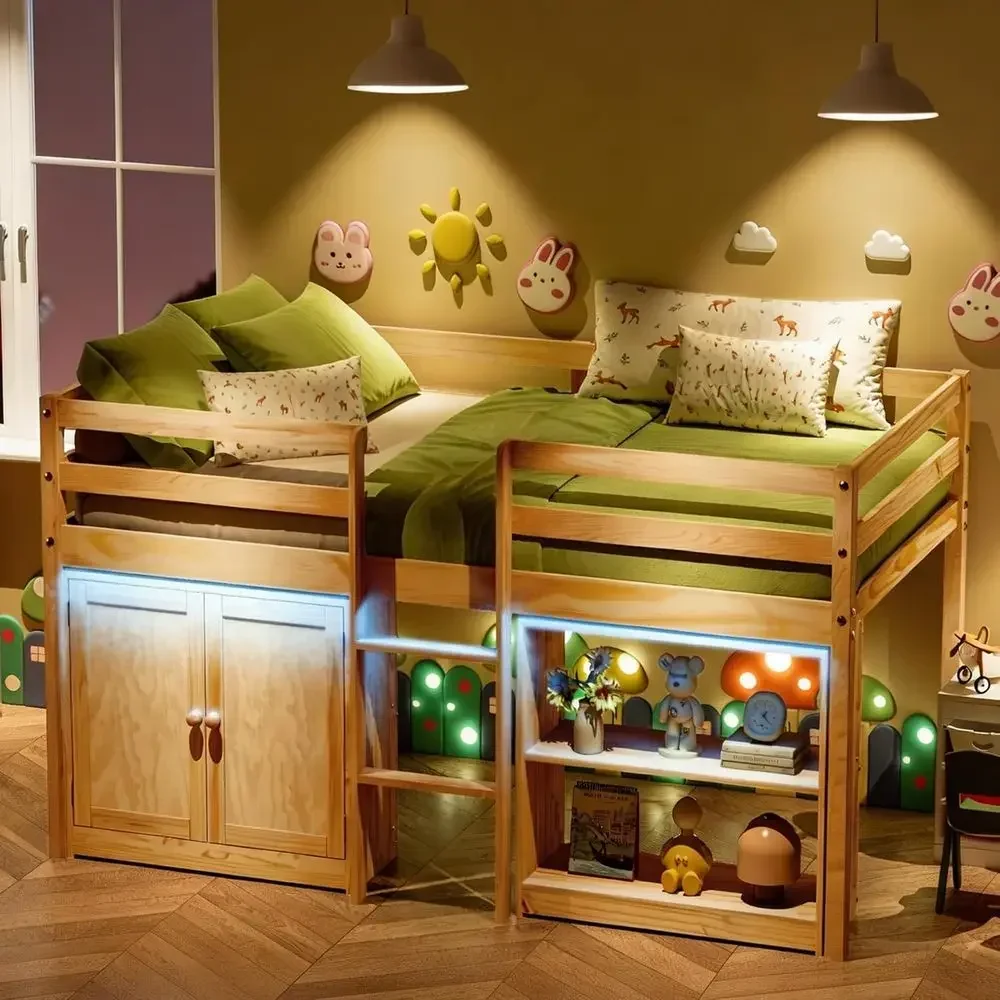 Twin Low Loft Storage Bed - Image 1