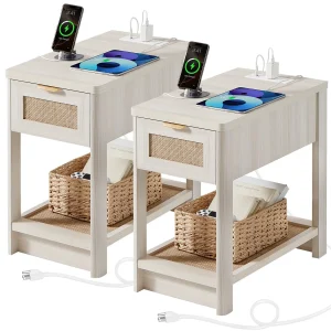 Boho Charging Nightstand Set