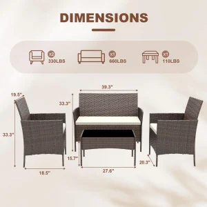 Cozy 4-Piece Patio Set - Thumbnail Image 2