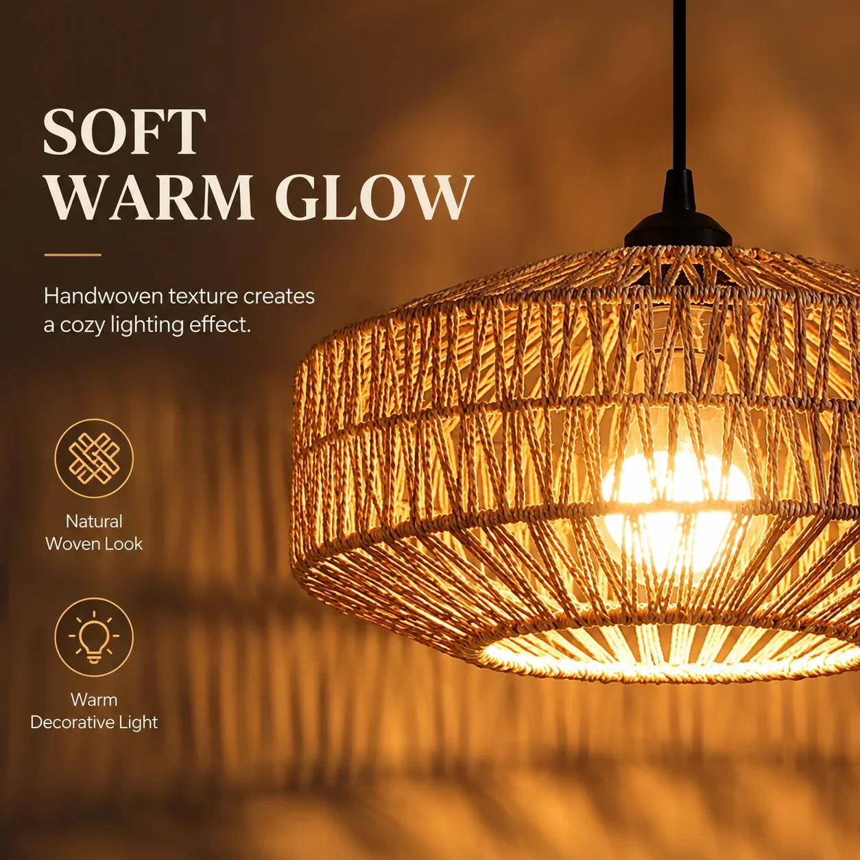 Boho Woven Pendant Light - Image 4