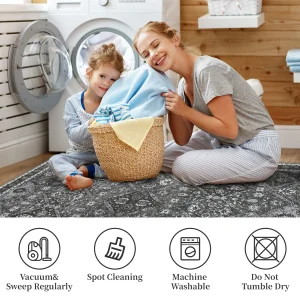 Washable Moroccan Trellis Rug - Thumbnail Image 3