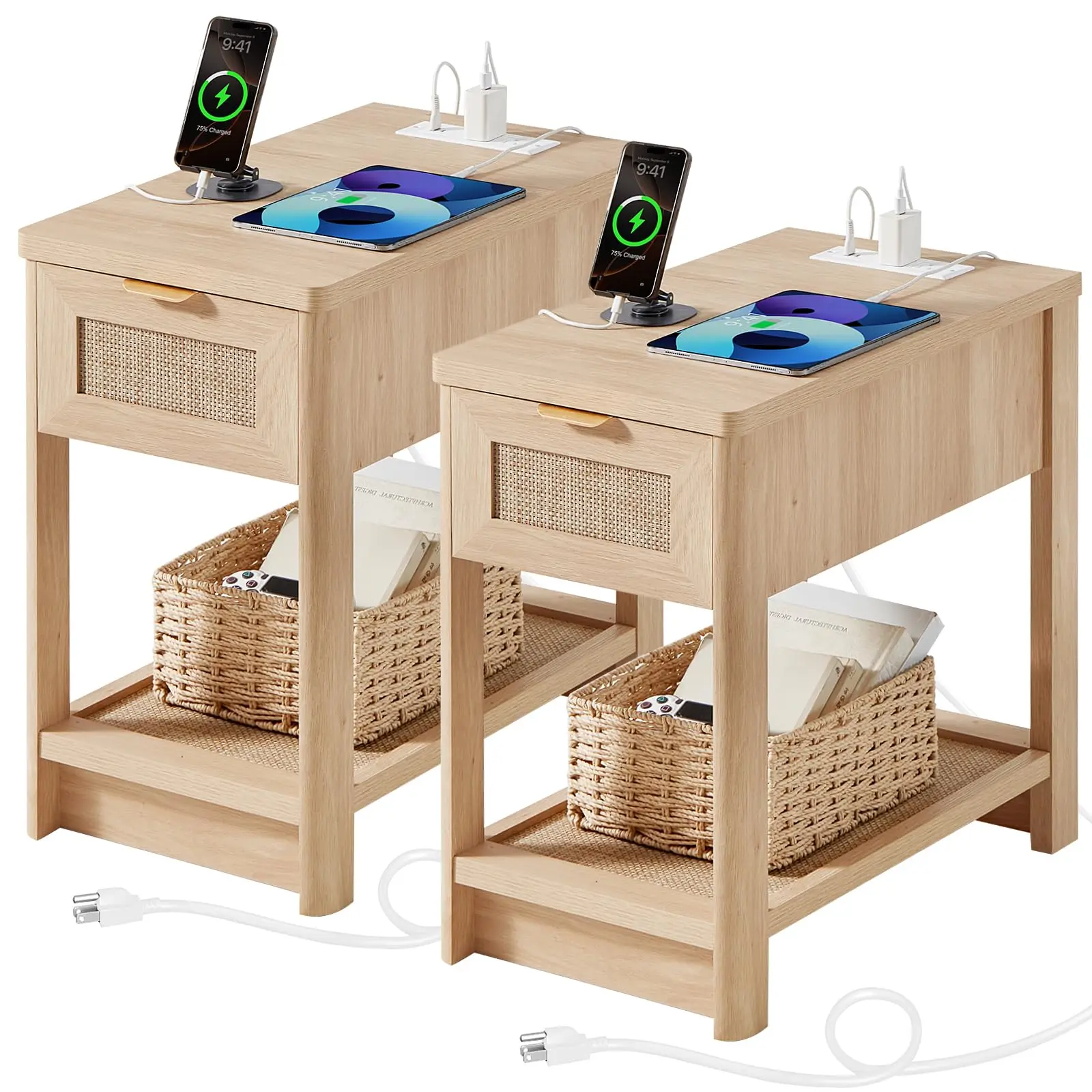 Boho Charging Nightstand Set - Image 4