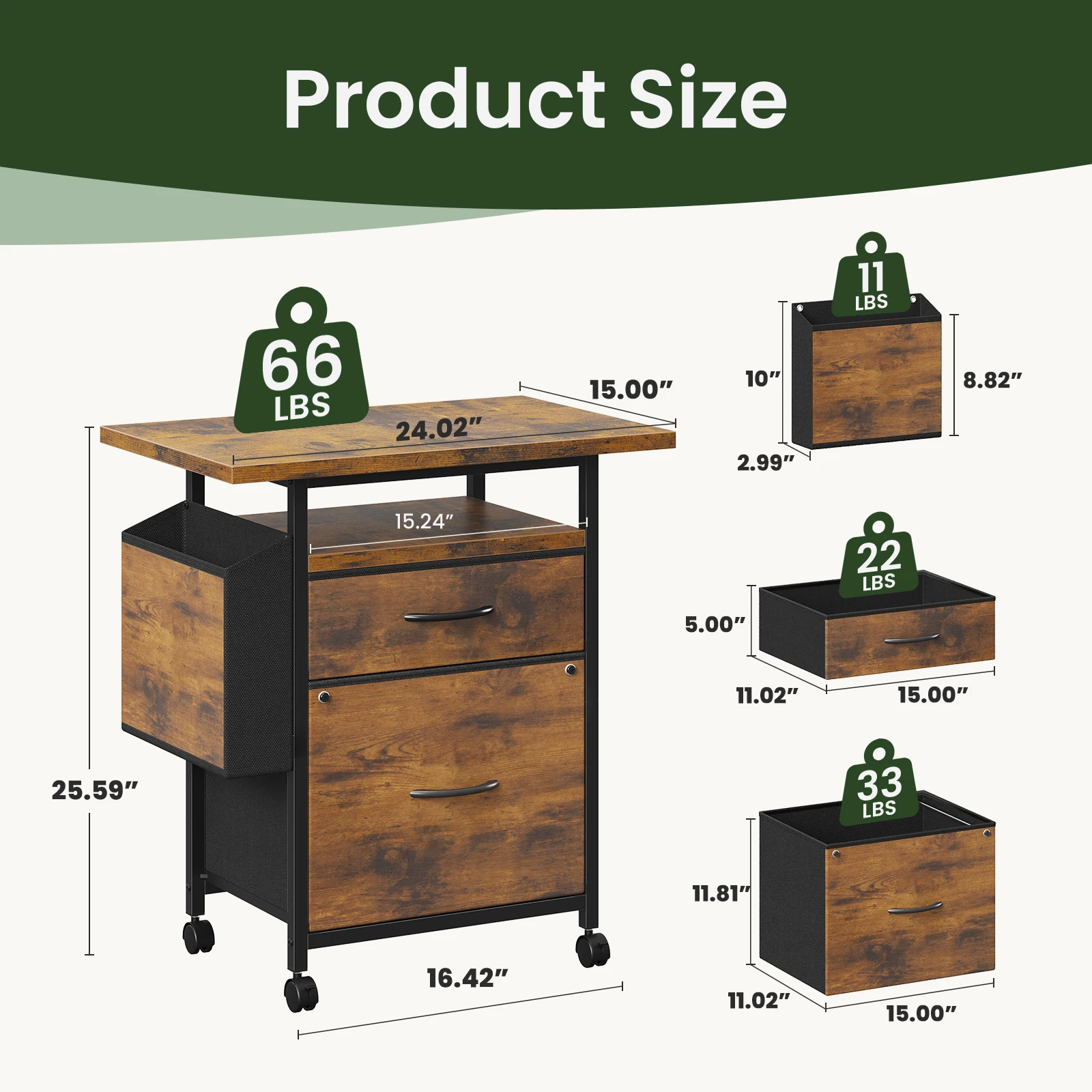 Rolling Printer File Cabinet - Image 2